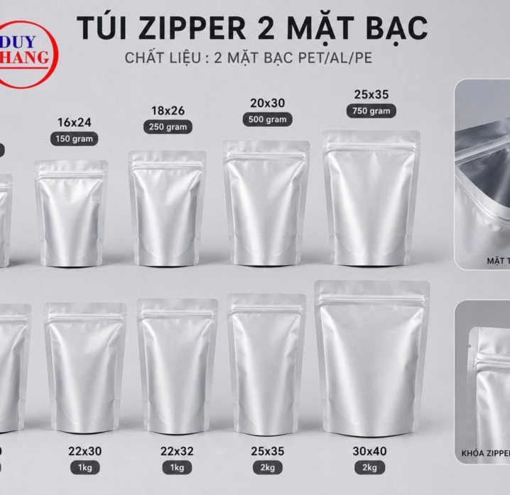 TÚI ZIPPER CÁC LOẠI – ĐẦY ĐỦ KÍCH THƯỚC, NHẬN IN THEO YÊU CẦU