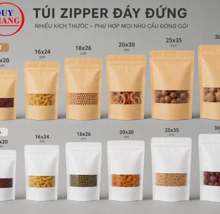 TÚI ZIPPER CÁC LOẠI – ĐẦY ĐỦ KÍCH THƯỚC, NHẬN IN THEO YÊU CẦU